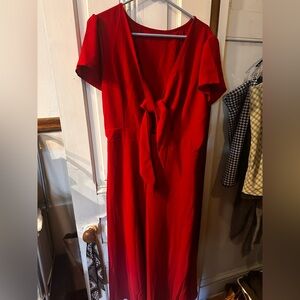 Red capri flare romper